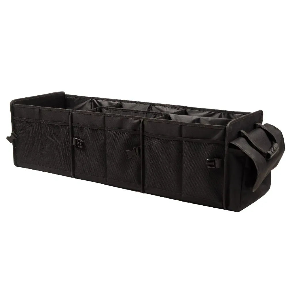 Collapsible Car Trunk Organizer 3-in-1 Multi-Use with Insulated Leakproof Cooler Bag, Waterproof Heavy-Duty Storage – Black