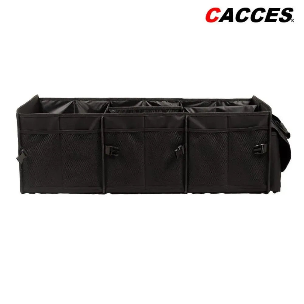 Collapsible Car Trunk Organizer 3-in-1 Multi-Use with Insulated Leakproof Cooler Bag, Waterproof Heavy-Duty Storage – Black