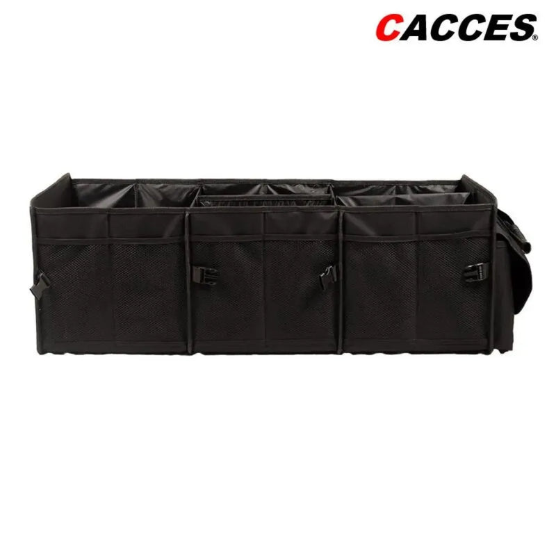 Collapsible Car Trunk Organizer 3-in-1 Multi-Use with Insulated Leakproof Cooler Bag, Waterproof Heavy-Duty Storage – Black