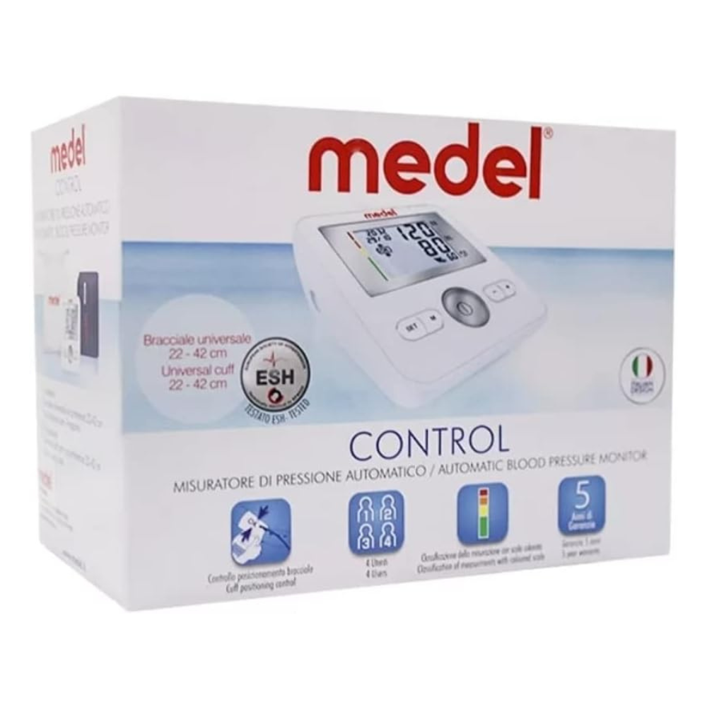 Medel Control Automatic Blood Pressure Monitor Upper Arm Oscillometric Technology 4-User Memory Accurate Measurement
