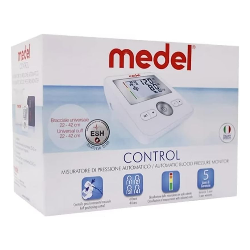 Medel Control Automatic Blood Pressure Monitor Upper Arm Oscillometric Technology 4-User Memory Accurate Measurement