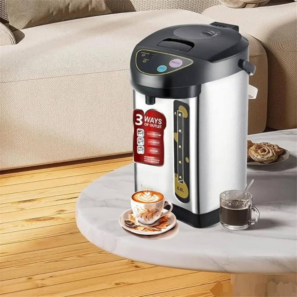 DENX DX3804 Electric Thermos Pot 6.8L Stainless Steel Multi-Mode Water Dispenser with Water Level Indicator 750W