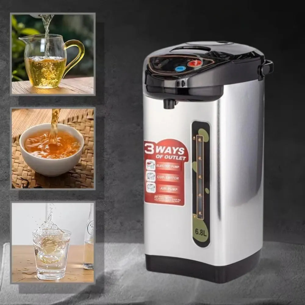 DENX DX3804 Electric Thermos Pot 6.8L Stainless Steel Multi-Mode Water Dispenser with Water Level Indicator 750W