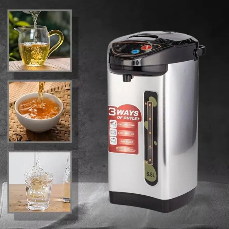 DENX DX3804 Electric Thermos Pot 6.8L Stainless Steel Multi-Mode Water Dispenser with Water Level Indicator 750W