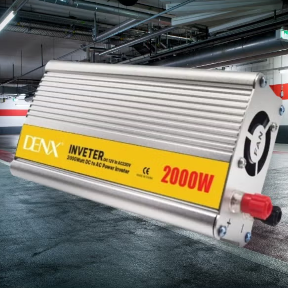 DENX 12V to 220V Car Power Inverter 2000W DC to AC Converter with Triple Socket, USB Port, and Cooling Fan