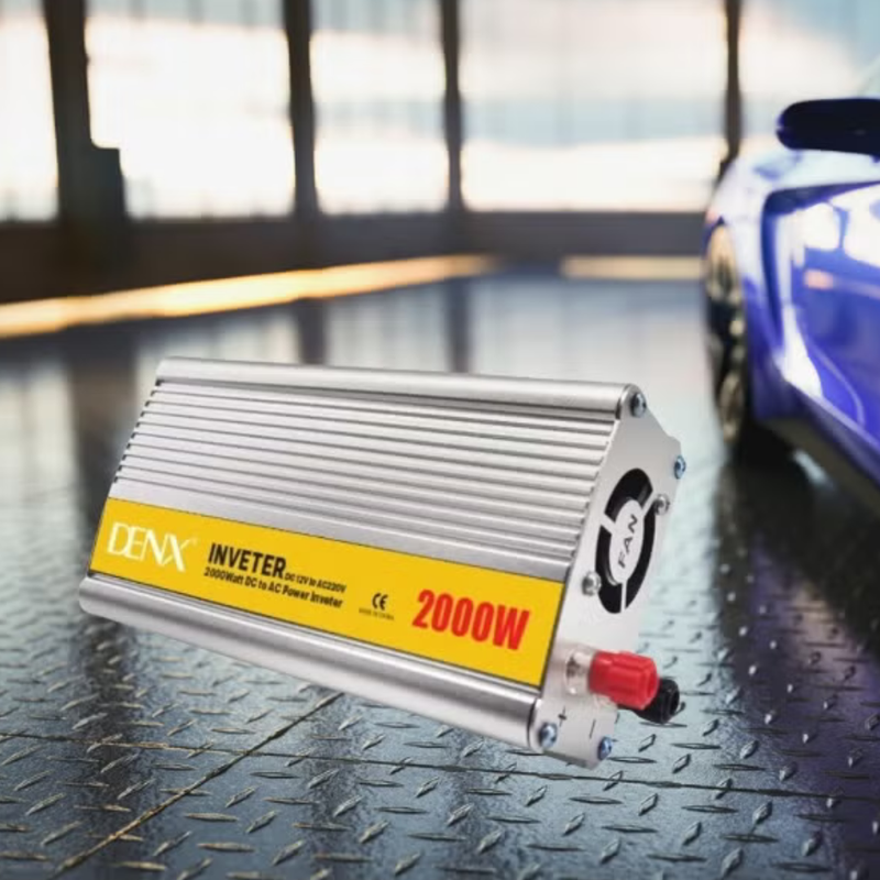 DENX 12V to 220V Car Power Inverter 2000W DC to AC Converter with Triple Socket, USB Port, and Cooling Fan
