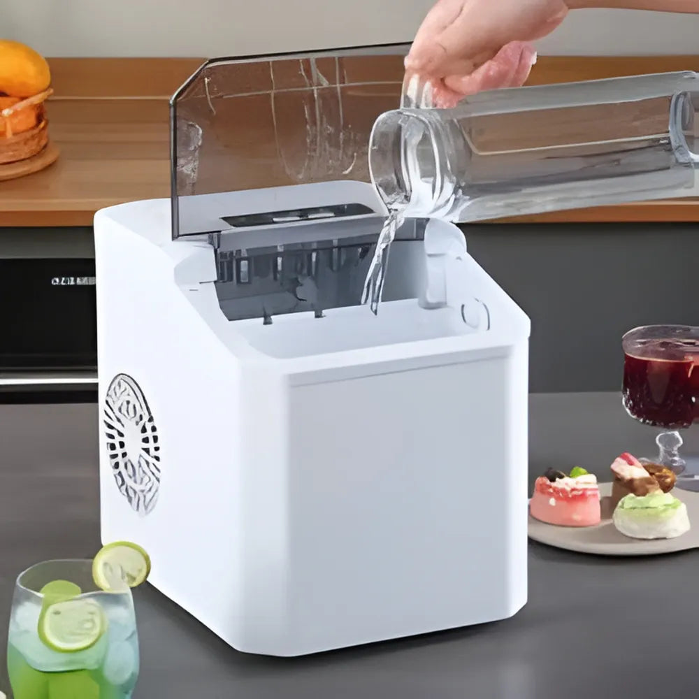 DENX Ice Maker DX2051 12kg/Day Quick Ice Production 1.3L Water Tank Sleek Design - White