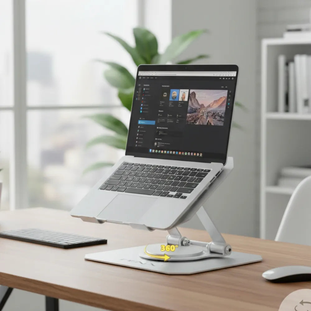 DENX Adjustable Tablet Stand DX1269 360° Rotatable Foldable Anti-Slip Base Multi-Size Compatible for iPad, Galaxy Tab, Kindle