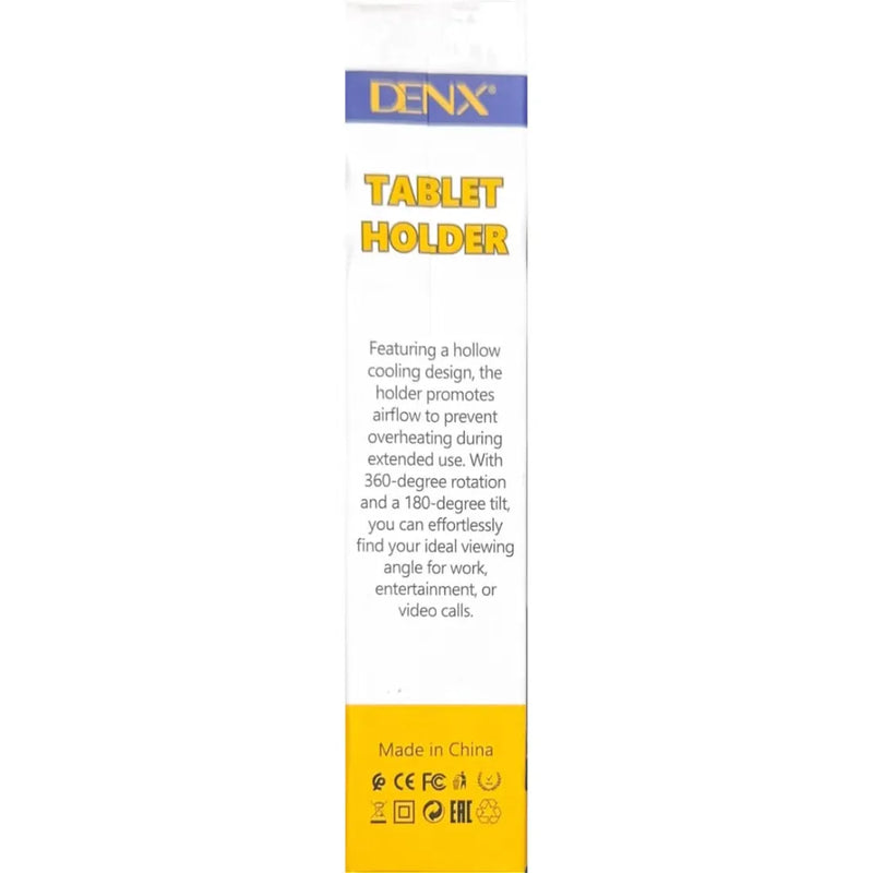 DENX Adjustable Tablet Stand DX1269 360° Rotatable Foldable Anti-Slip Base Multi-Size Compatible for iPad, Galaxy Tab, Kindle