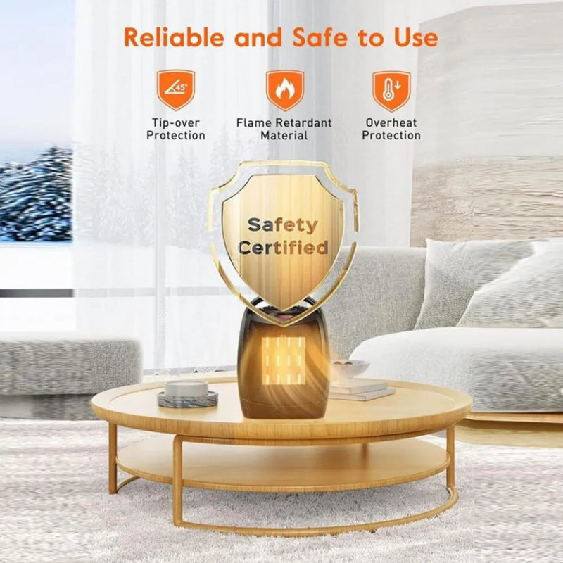 DENX Electric Heater DX2604 1500W 3-Speed Heating Modes 45° Rotating Warm Air for Home Use
