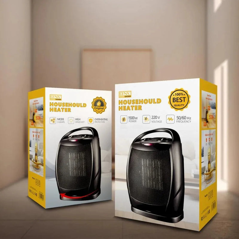 DENX Electric Heater DX2604 1500W 3-Speed Heating Modes 45° Rotating Warm Air for Home Use