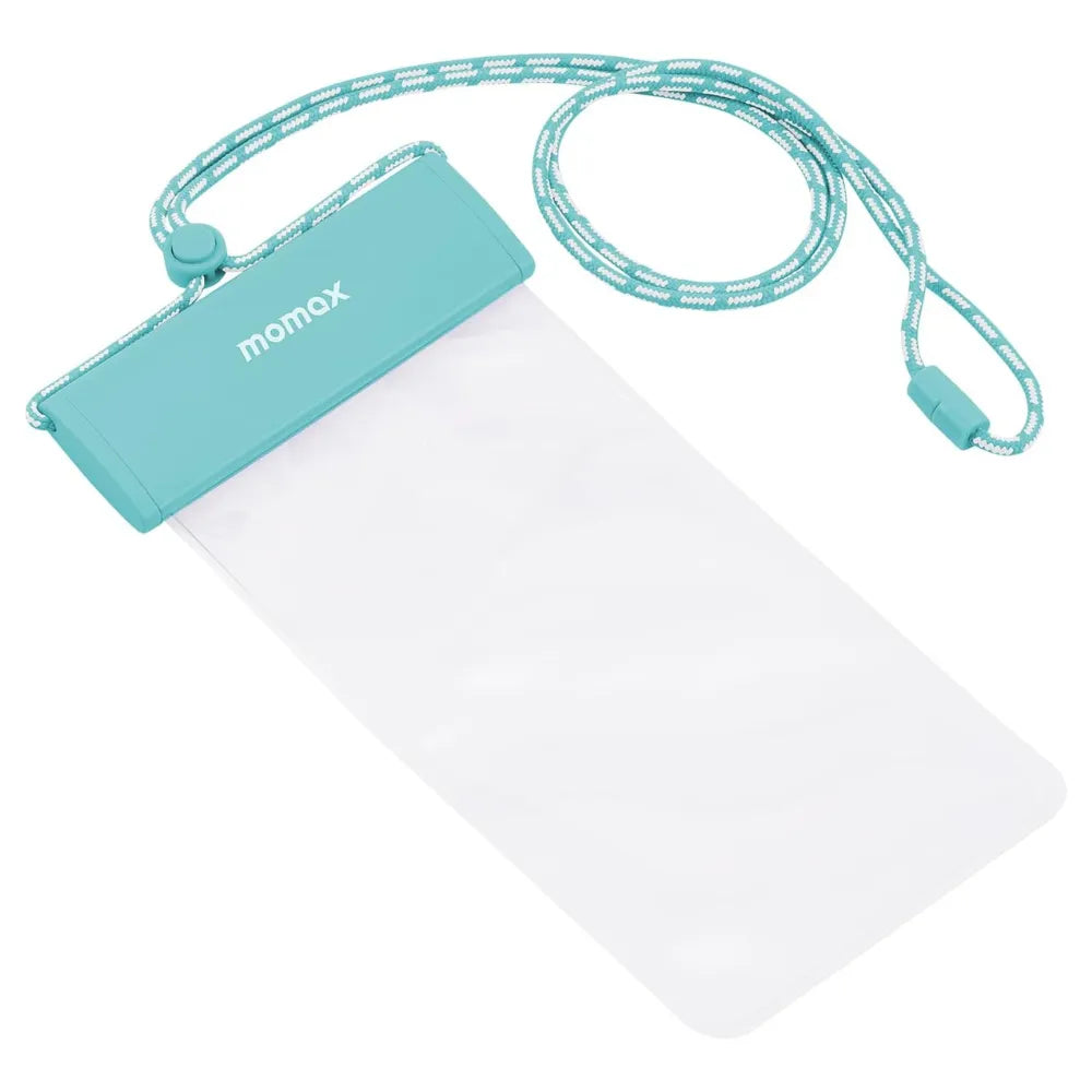 MOMAX Waterproof Pouch Universal with Neck Strap for Smartphones Up to 7” (Blue)