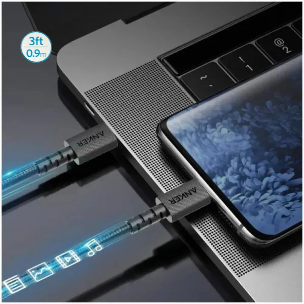 Anker PowerLine Select+ USB-C to USB-C Cable 3ft High-Speed 100W Charging for MacBook, Smartphones, and Tablets