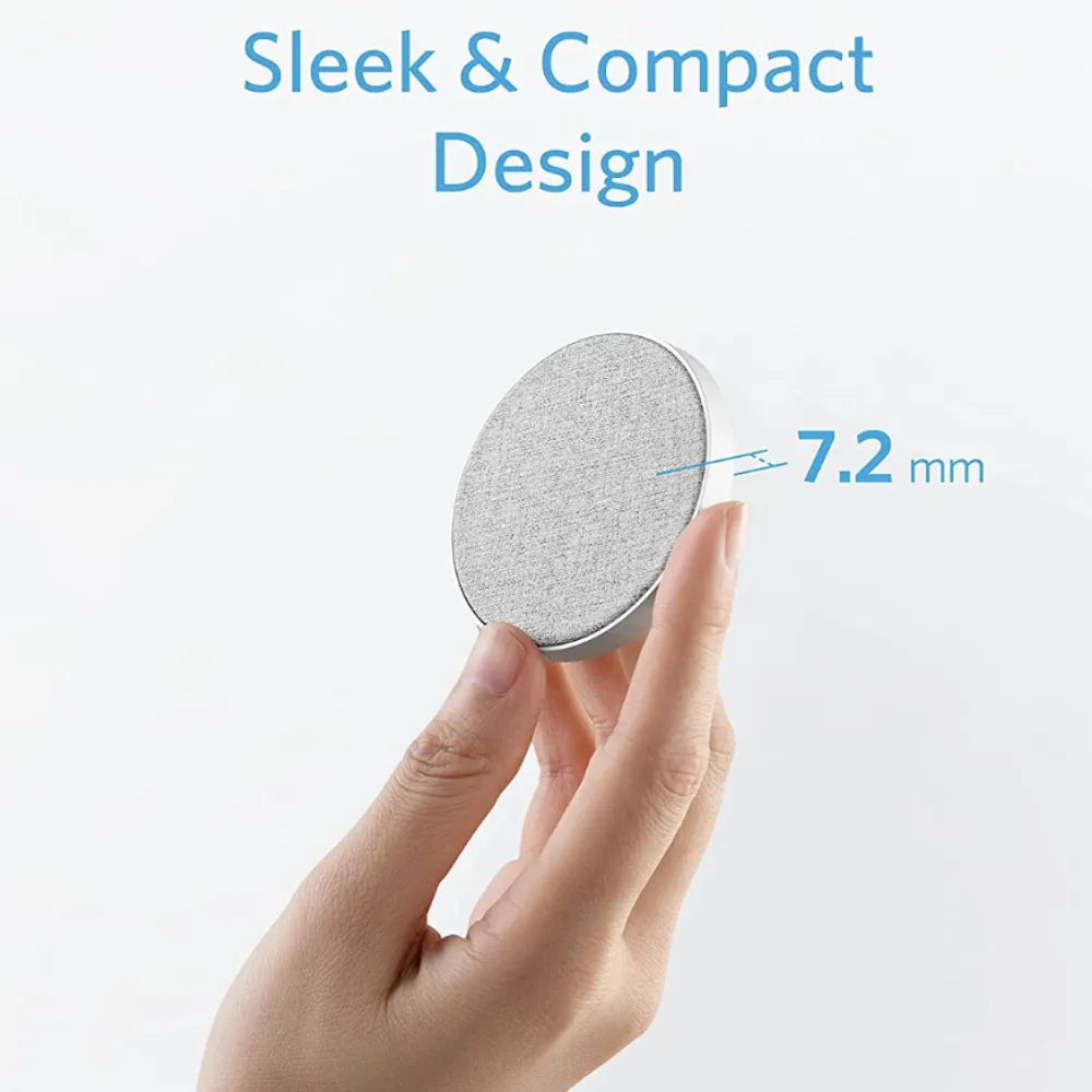 Anker PowerWave Select+ Magnetic Wireless Charging Pad USB-C with PU Leather Surface and Aluminum Stand – White