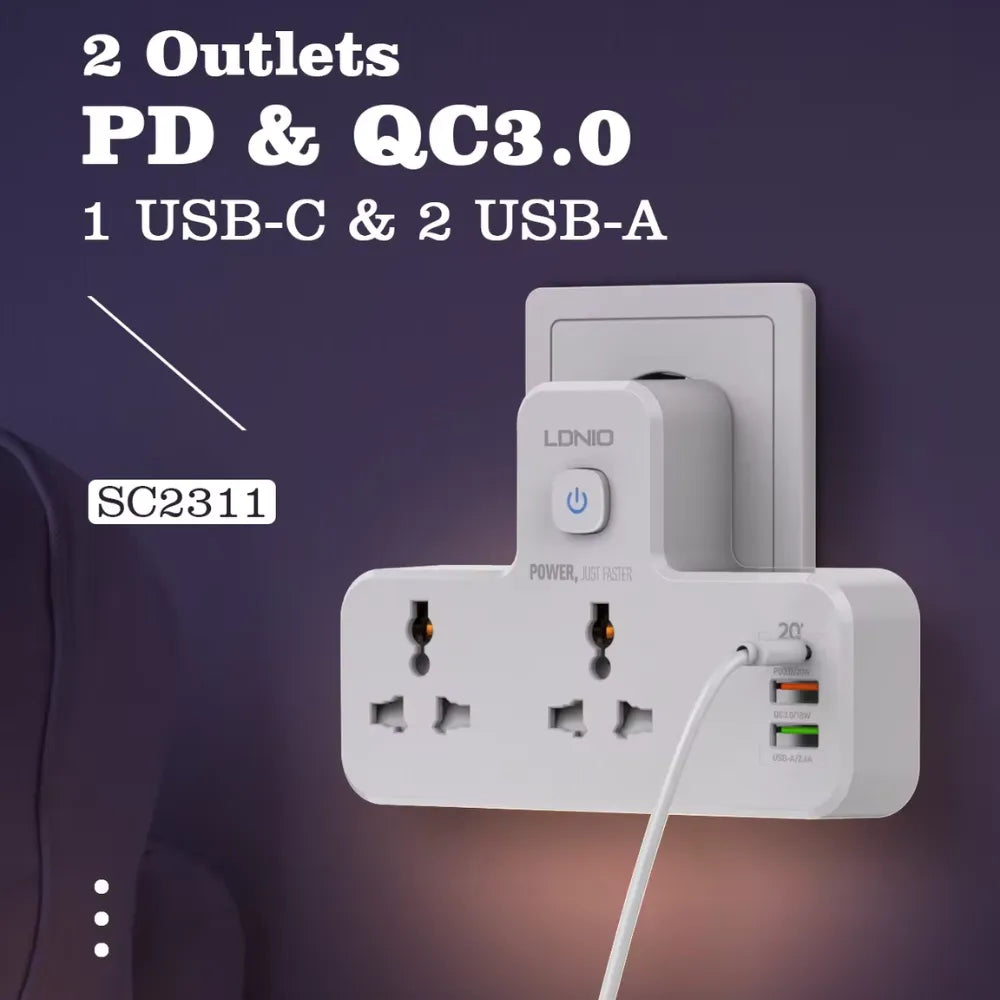 LDNIO SC2311 2 Outlets Socket - 2500W