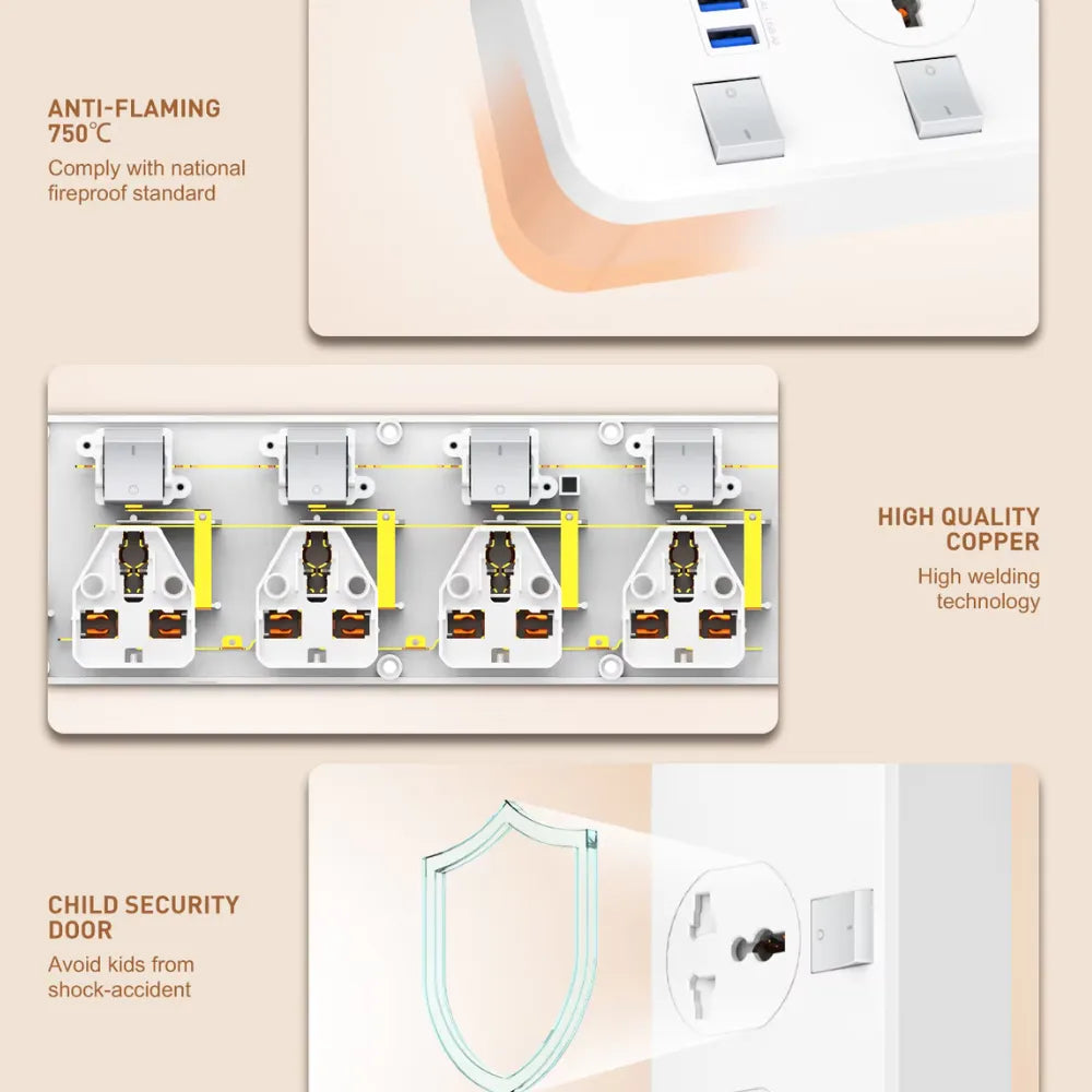 LDNIO Overload Protection Power Socket - SC4408C