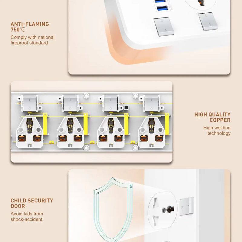 LDNIO Overload Protection Power Socket - SC4408C