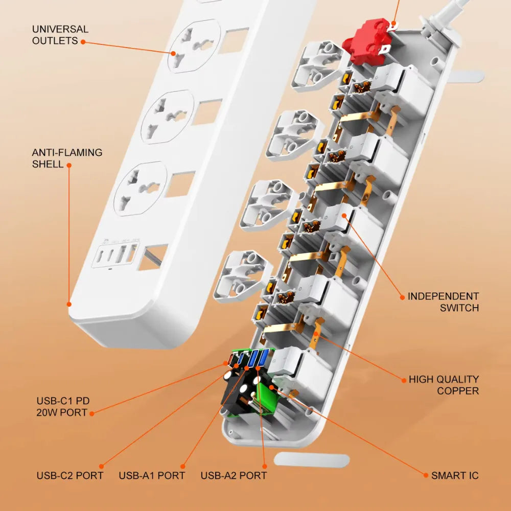 LDNIO Overload Protection Power Socket - SC4408C
