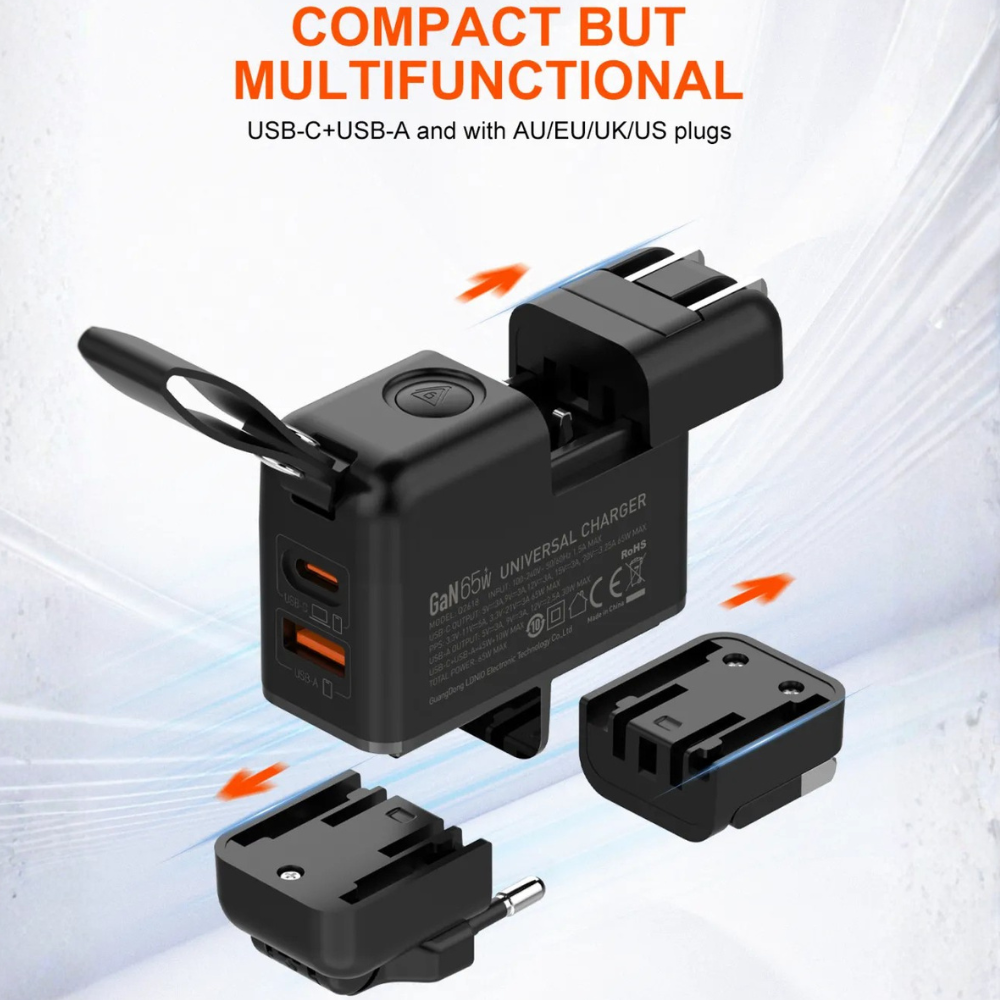 LDNIO Universal Charger GaN 65W EU/UK/US/AU Plug -Q2618