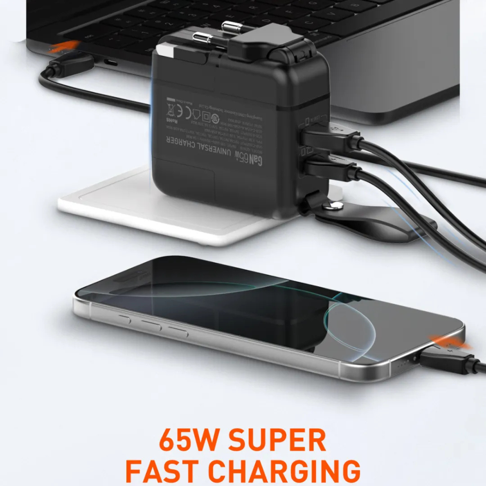 LDNIO Universal Charger GaN 65W EU/UK/US/AU Plug -Q2618
