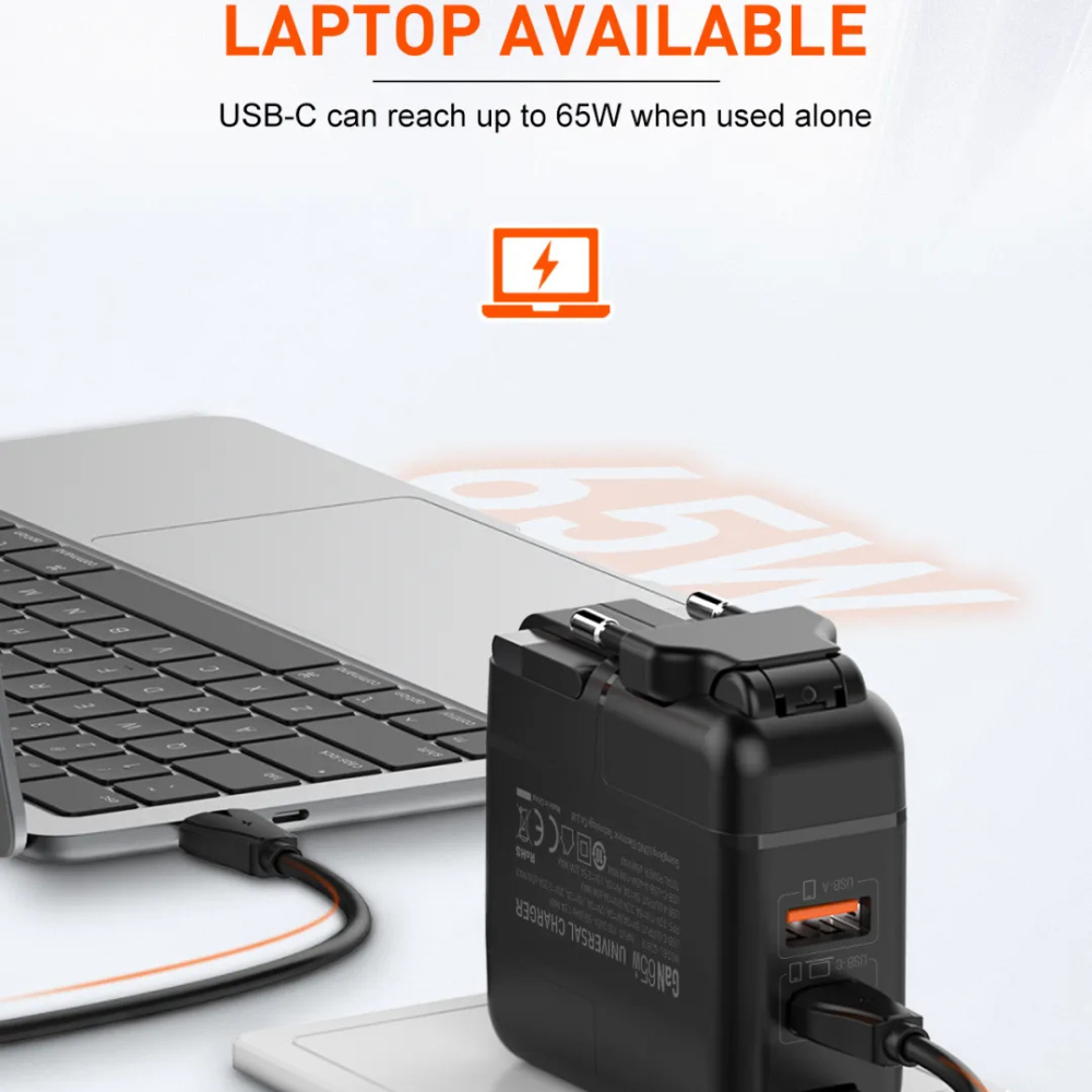 LDNIO Universal Charger GaN 65W EU/UK/US/AU Plug -Q2618