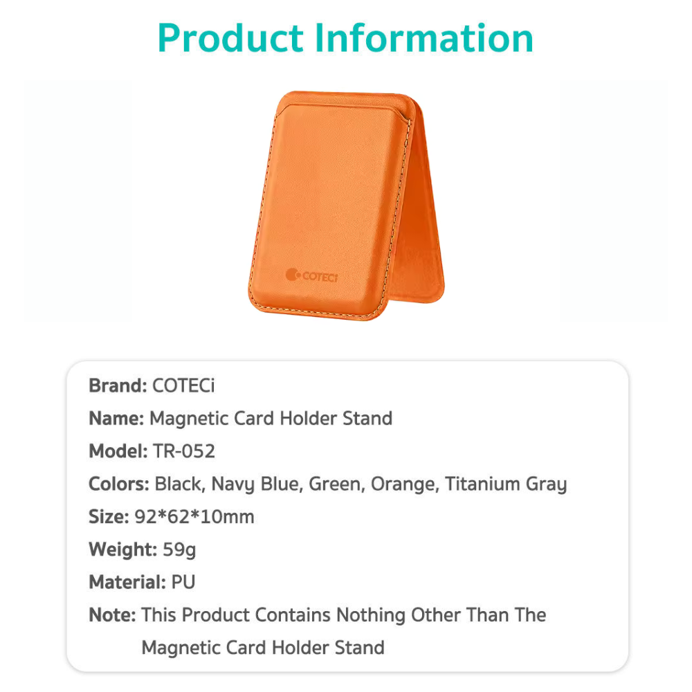 COTECi Card Holder Magnetic Stand - Orange