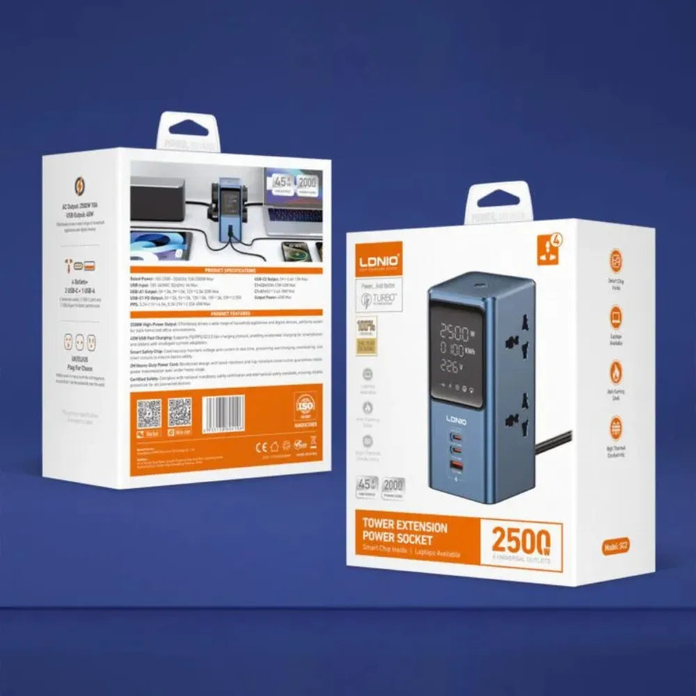 LDNIO Tower Extension Power Socket - 2500W
