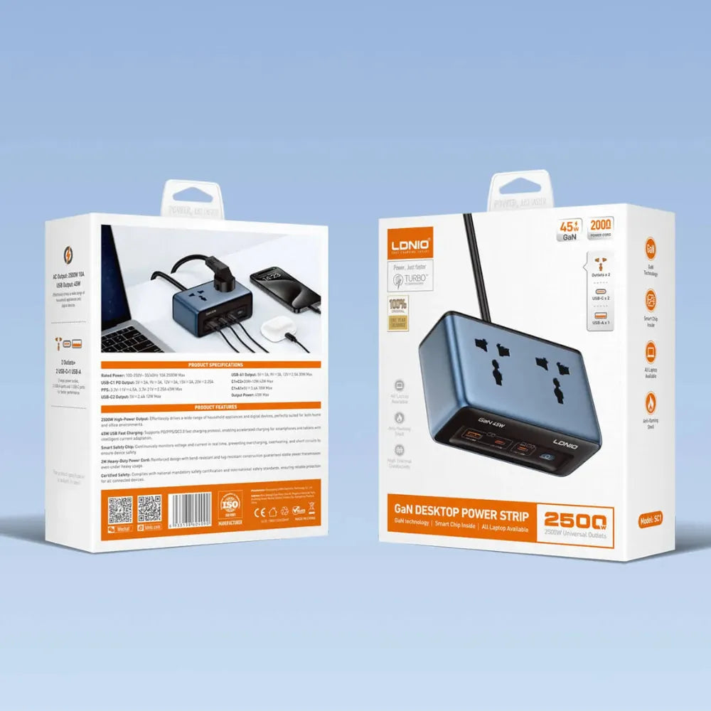 LDINIO GaN Desktop Power Strip - 2500W