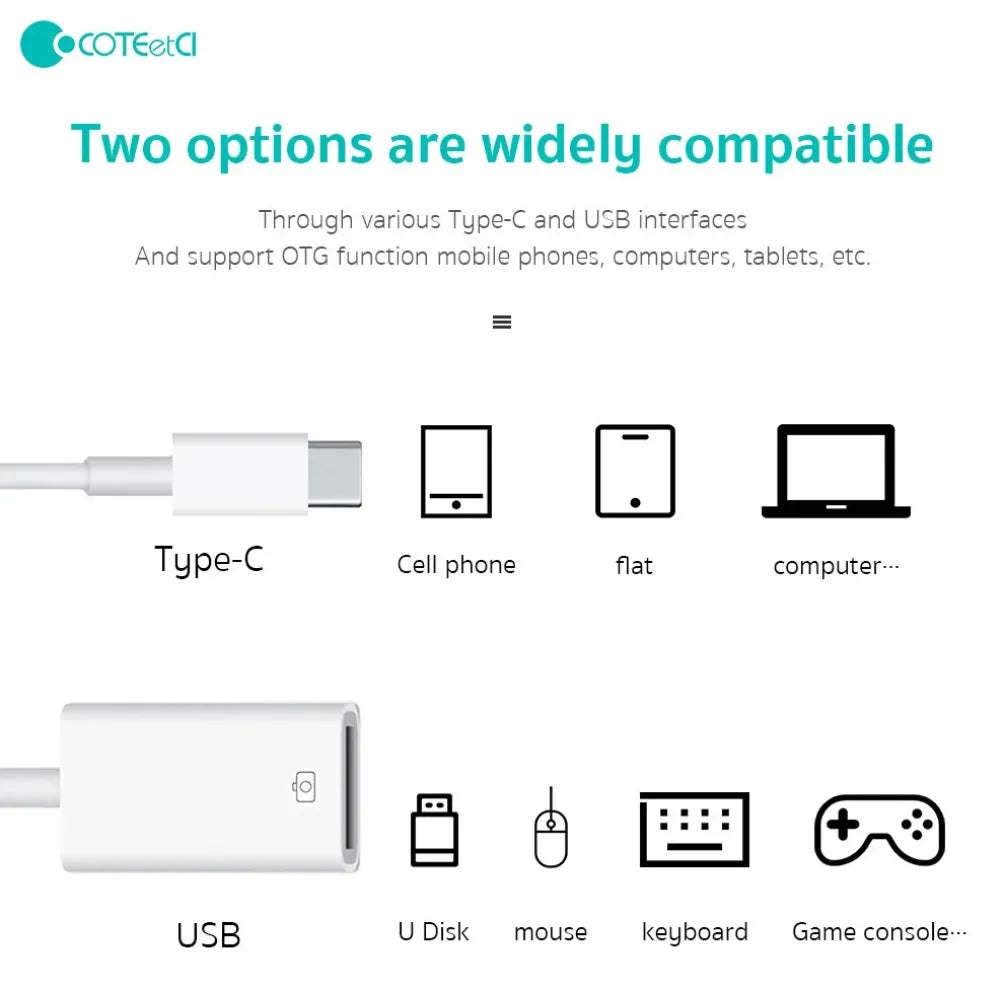 COTECi USB-C to USB-A Connector