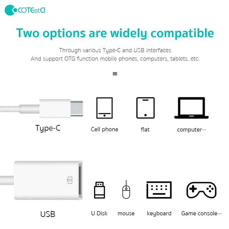COTECi USB-C to USB-A Connector
