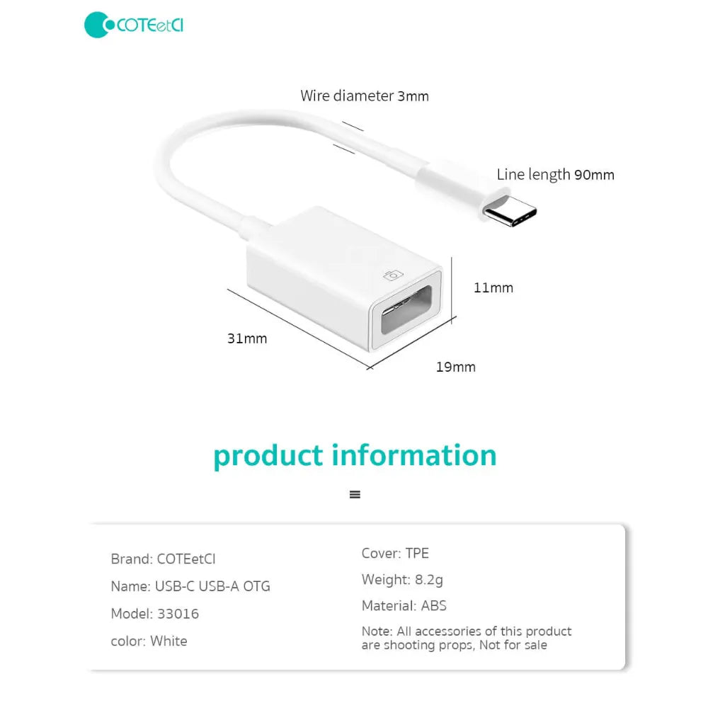 COTECi USB-C to USB-A Connector