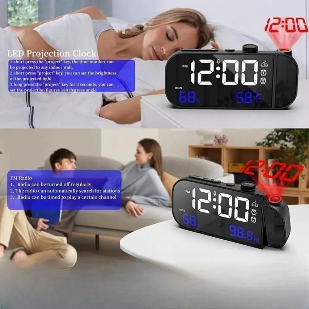 Digital mirror Protection Alarm clock