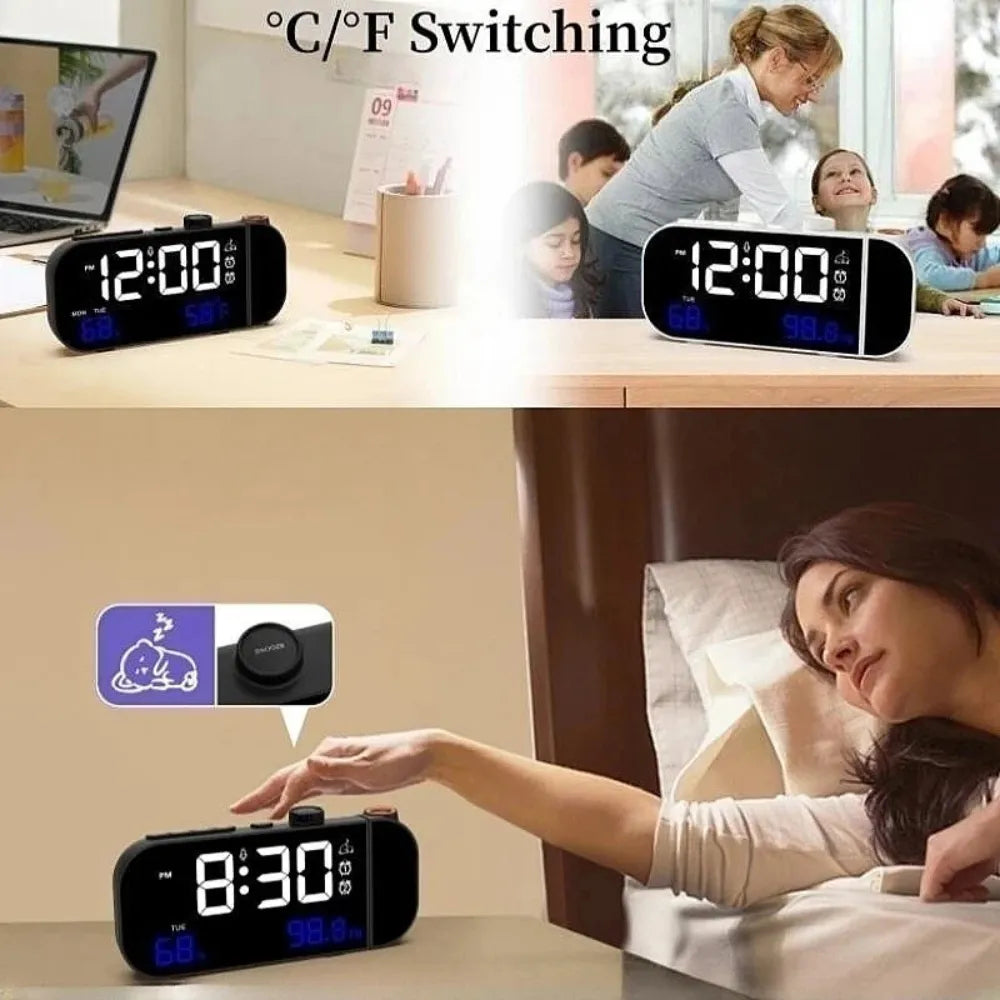 Digital mirror Protection Alarm clock