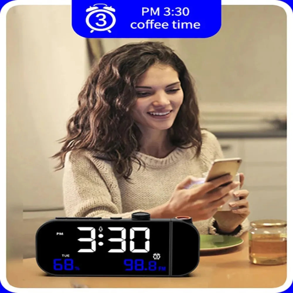 Digital mirror Protection Alarm clock