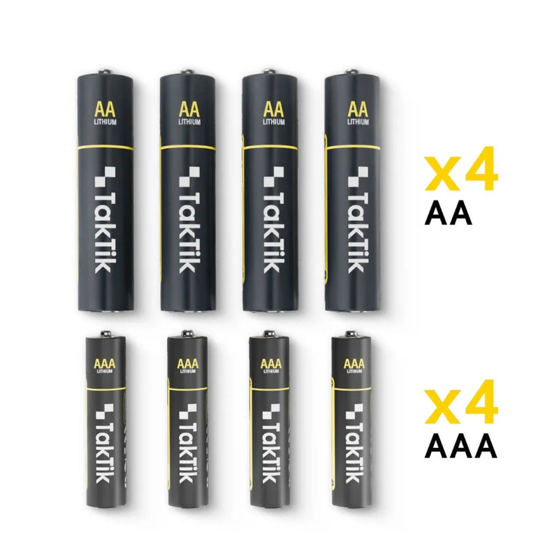 Taktik PowerPods AA & AAA Batteries with Charging Case - Black
