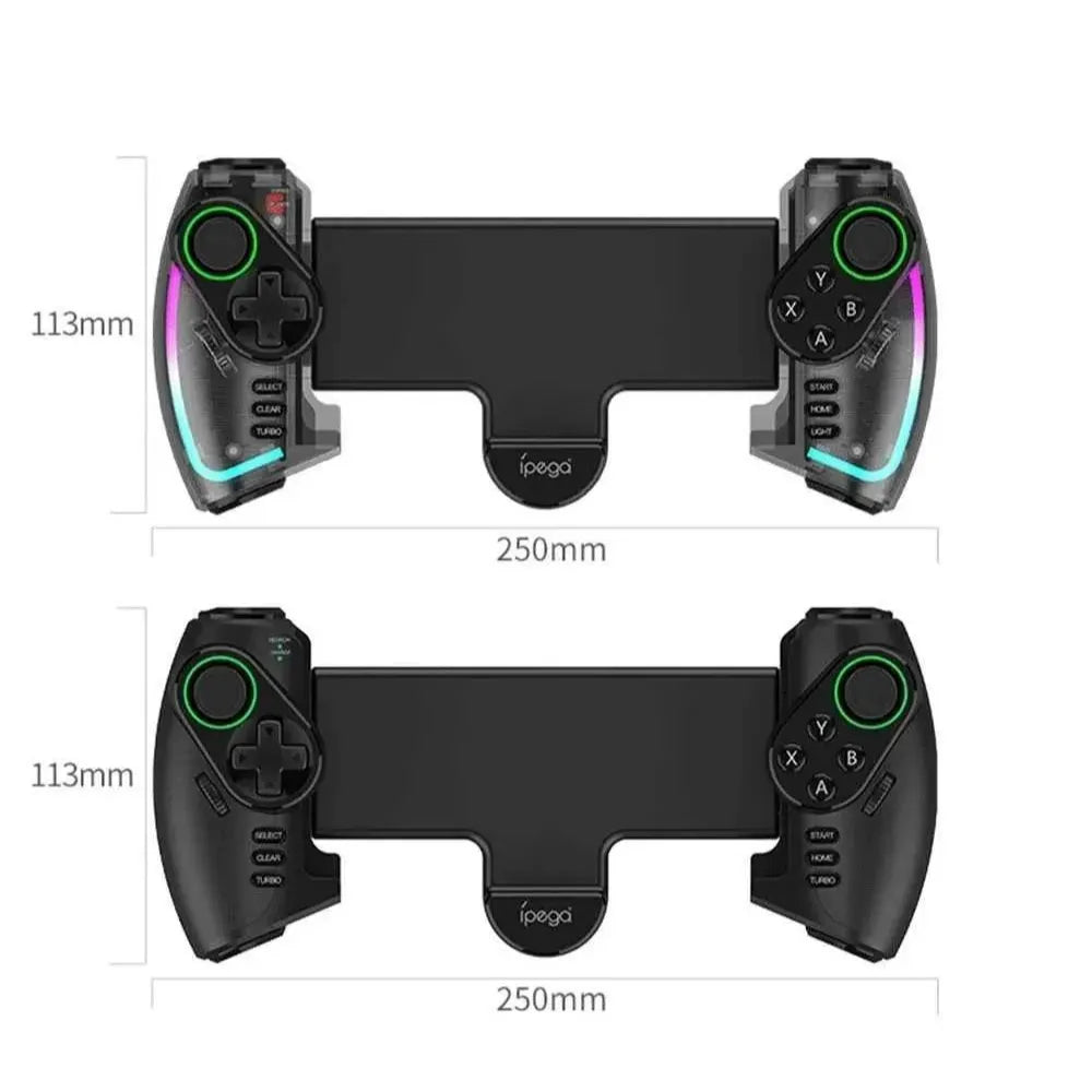 iPega Wireless rectactable controller with colorful lighting