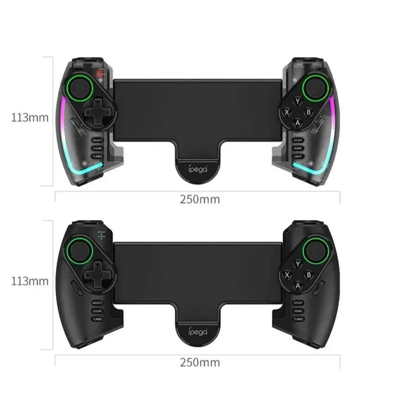 iPega Wireless rectactable controller with colorful lighting