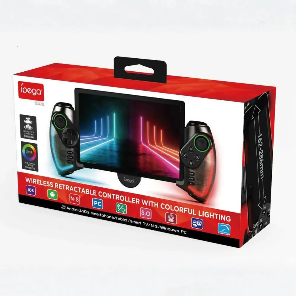 iPega Wireless rectactable controller with colorful lighting