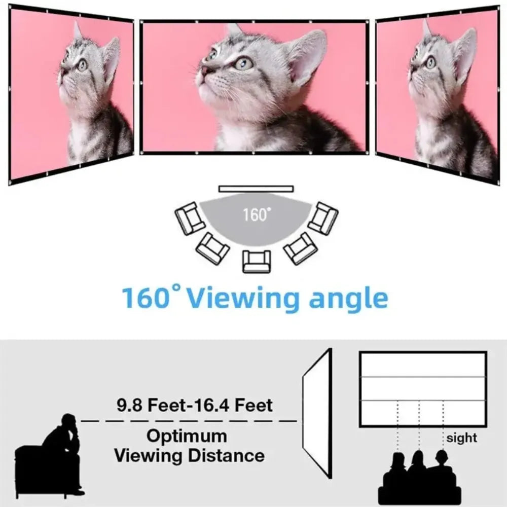 Foldable Projector Screen Foldable 100 inch