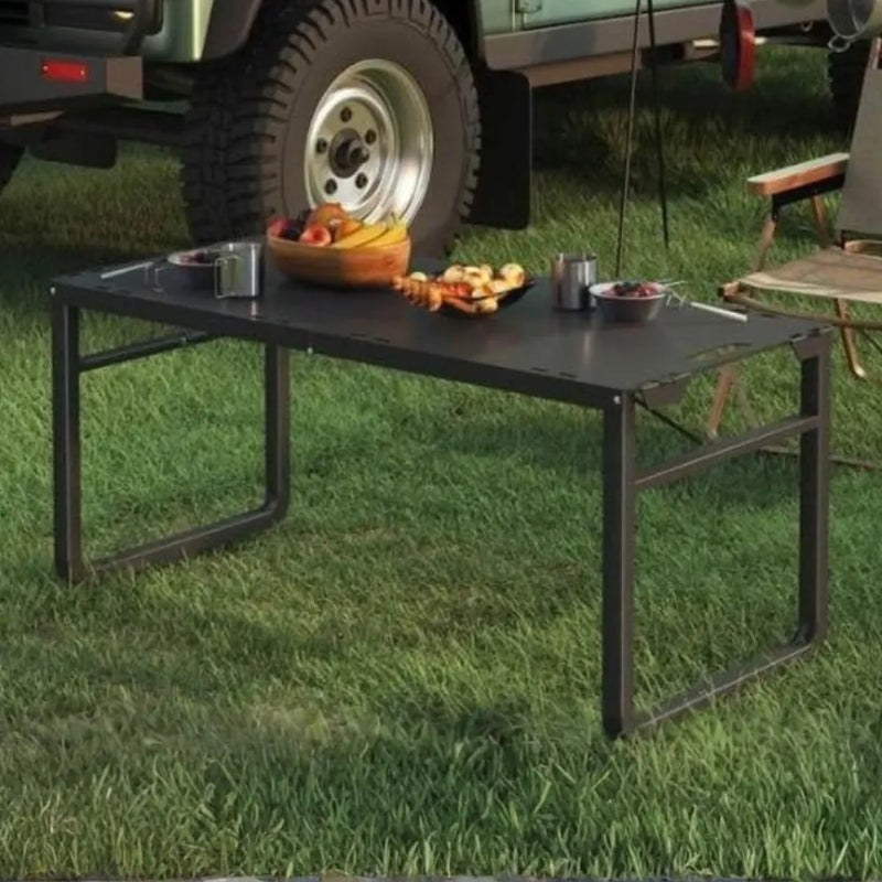 Camping Foldable Metal Table Black