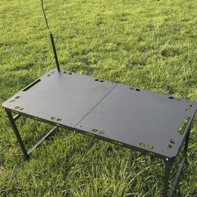 Camping Foldable Metal Table Black