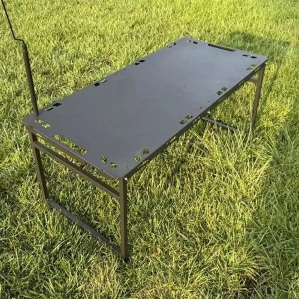 Camping Foldable Metal Table Black