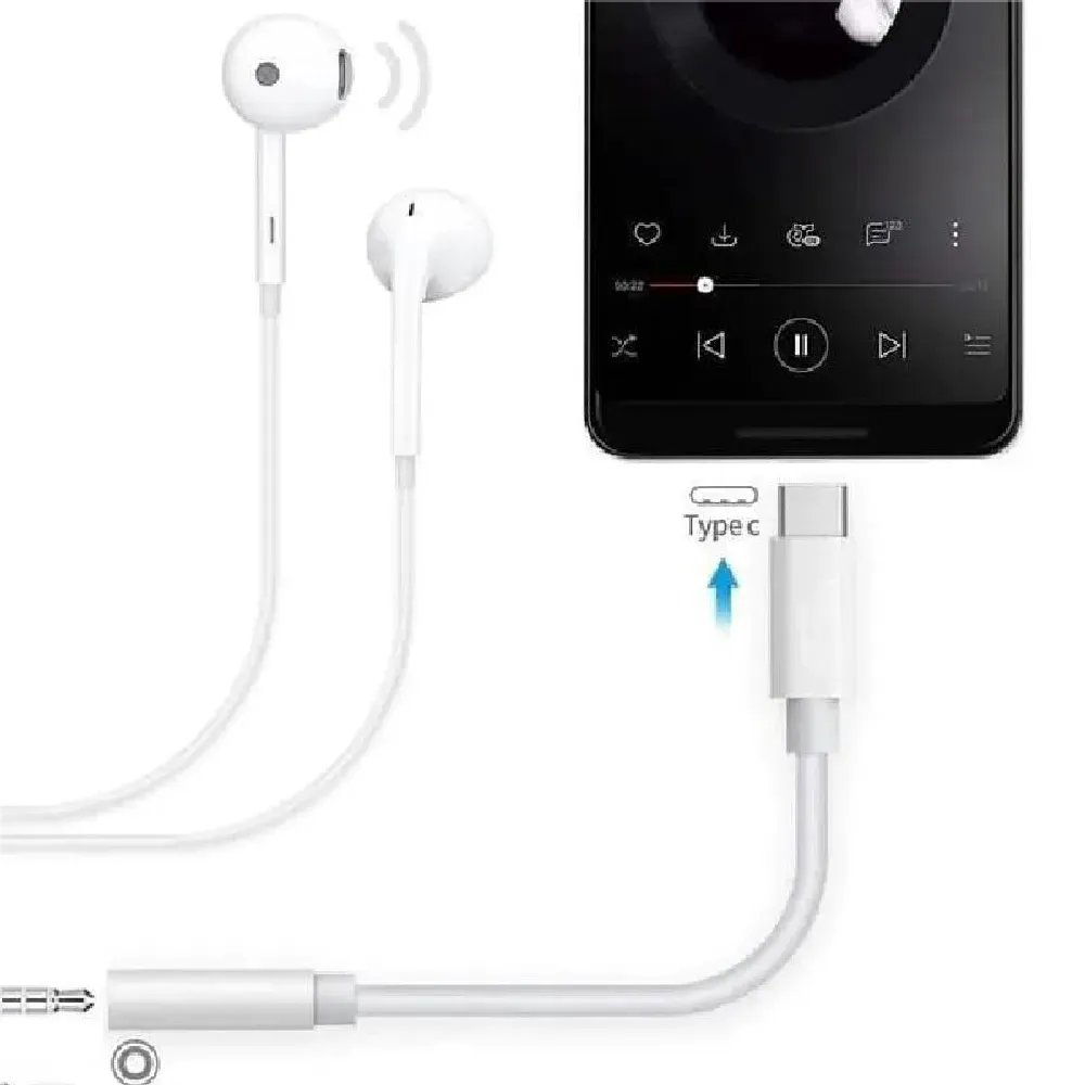 Samsung USB-C to Headset Jack Adapter 24bit/192kHz Compatible to Smartphones and Tablets – White