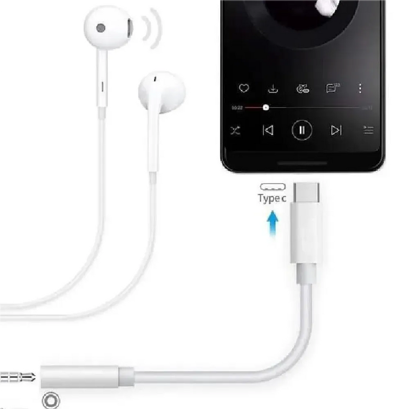 Samsung USB-C to Headset Jack Adapter 24bit/192kHz Compatible to Smartphones and Tablets – White