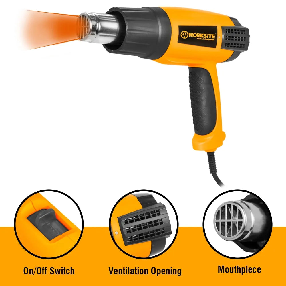 WORKSITE HTG145 Thermopistolo Heat Gun Operates At 500–3000 RPM 2000W