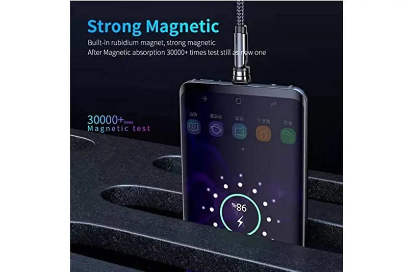 Yesido Magnetic Cable 540° Rotation For Micro,Type-c And Lightning(Black)
