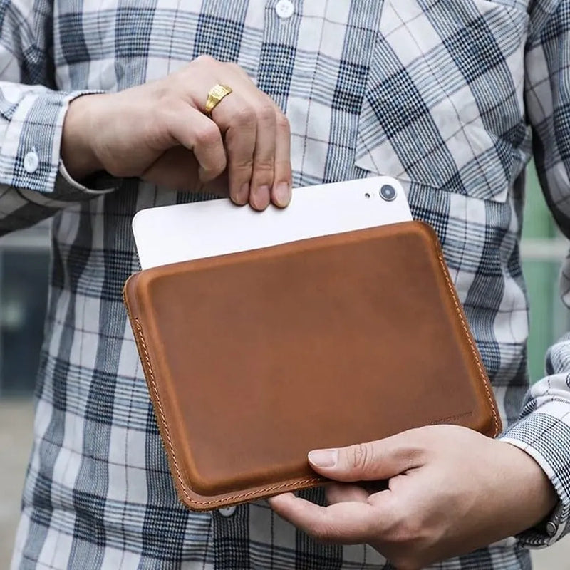 Contacts Family 7.9 Inch Slim Cow Genuine Leather Tablet Sleeve Case Cover - Brown