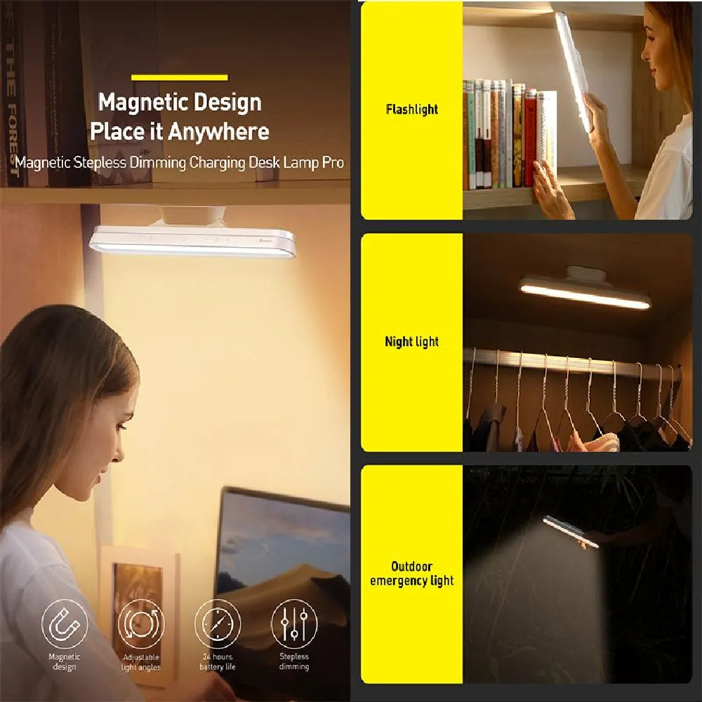 Baseus Magnetic Hanging LED Table Lamp 1800mAh Type-C Rechargeable