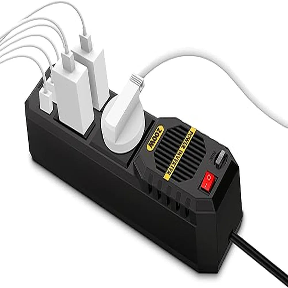 Green Stark Plus Power Inverter with 4 USB-A Ports 200W