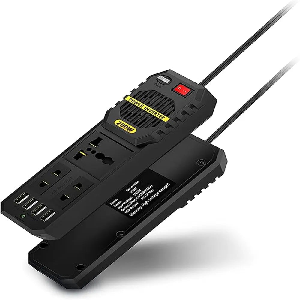 Green Stark Plus Power Inverter with 4 USB-A Ports 200W